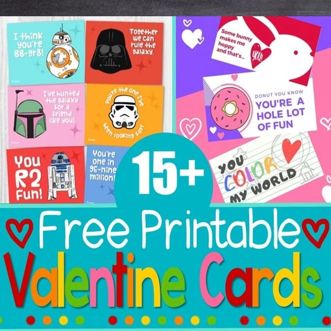 Free Printable Valentine's Day Cards for Kids: Have a blast celebrating one of your kids’ favorite holidays with these super cute Valentine’s Day Cards you can print at home. #valentinesday #card #kids #printable