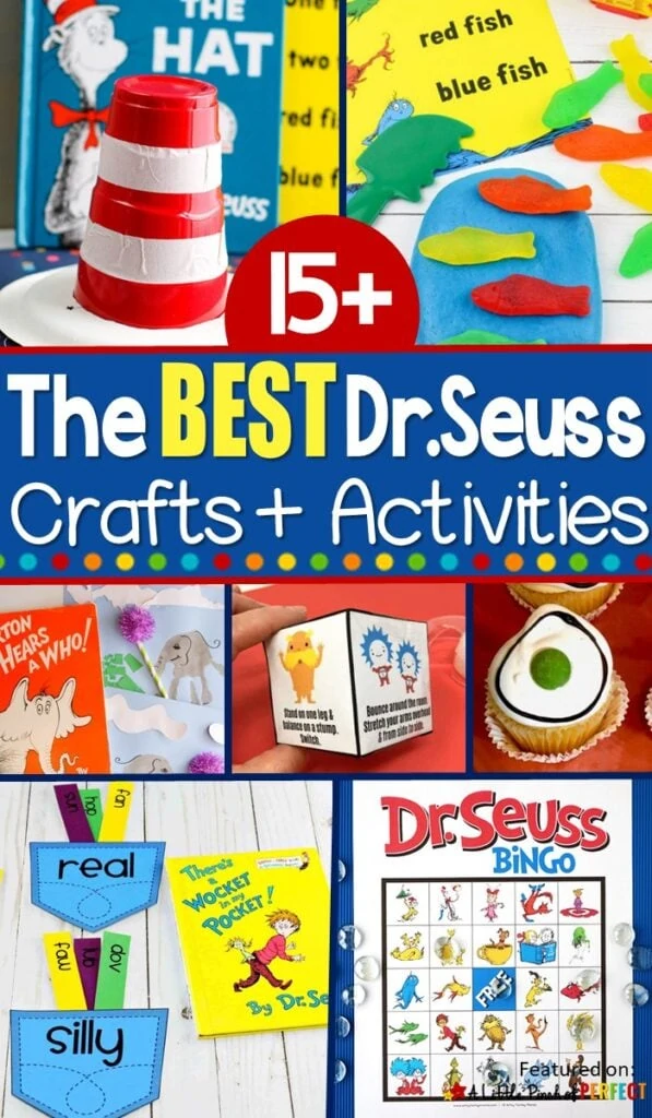 You will have so much fun celebrating Dr. Seuss Day with these fun and adorable Dr. Activities, Crafts, and Printables for Kids. Activities include Cat in the Hat, Horton Hears a Who, Green Eggs and Ham, Red Fish Blue Fish, and more.