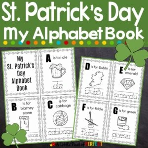 St. Patrick's Day Alphabet Activity Book to Color, Trace, and Read #kidsactivity #kindergarten #preschool
