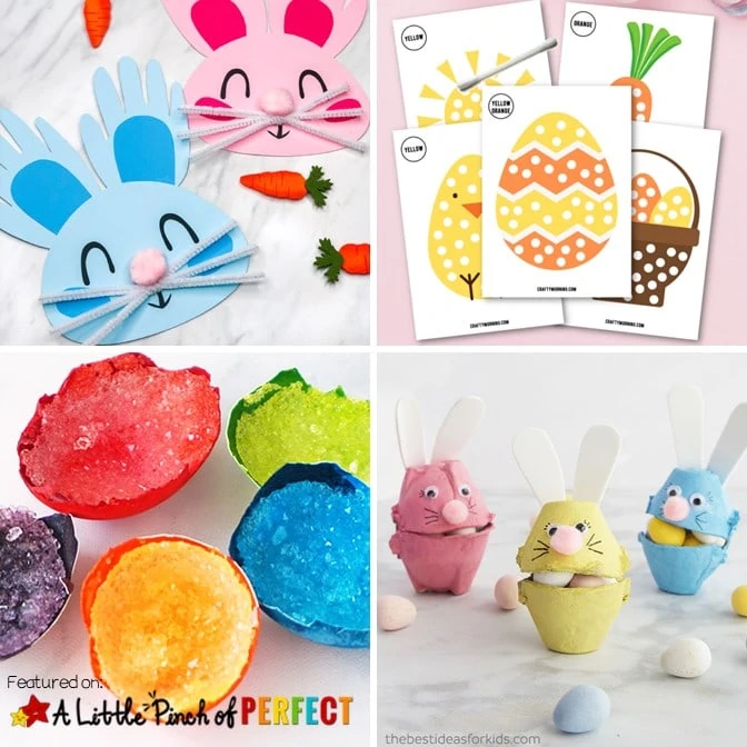 Your children are sure to have fun celebrating Easter with these adorable and super creative Easter Activities, Crafts, Printables, and Play Ideas. #Easter #kidsactivity