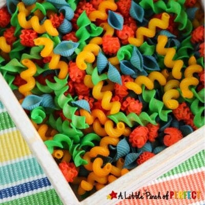 How to Dye Pasta for Sensory Bins and Kid Crafts