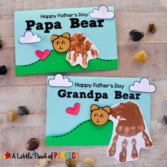 Papa Bear Handprint Father’s Day Free Craft Template