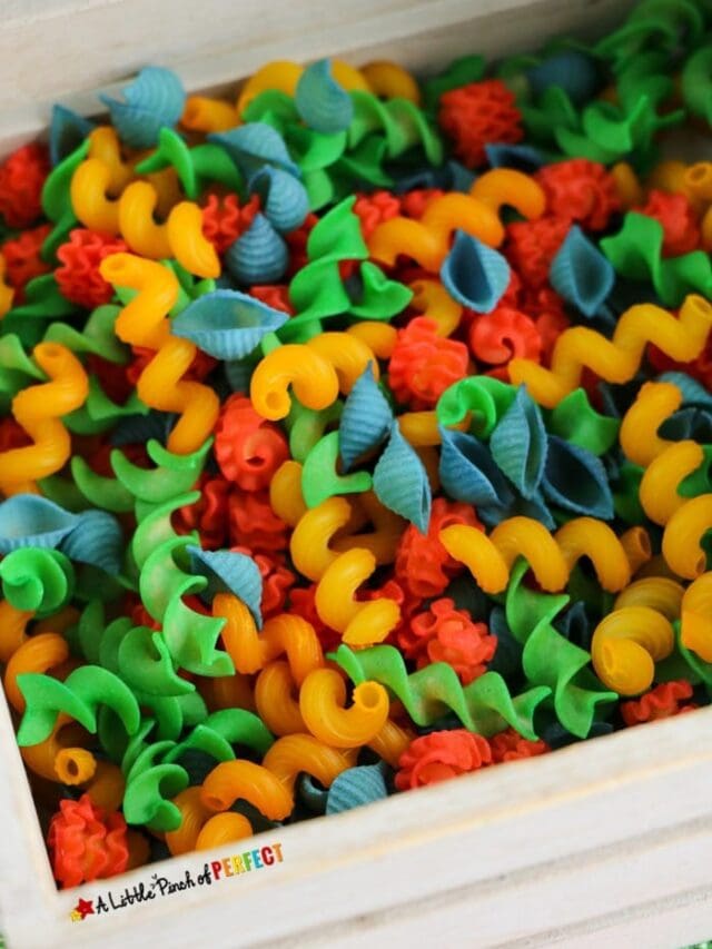 How to Make Dyed Pasta for Sensory Bins and Kid Crafts