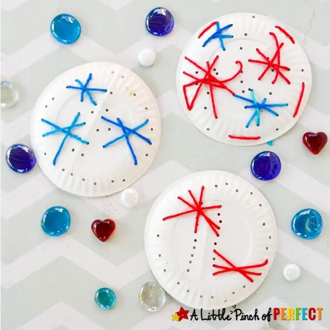 Firework Paper Plate Craft for Kids to make this  4th of July