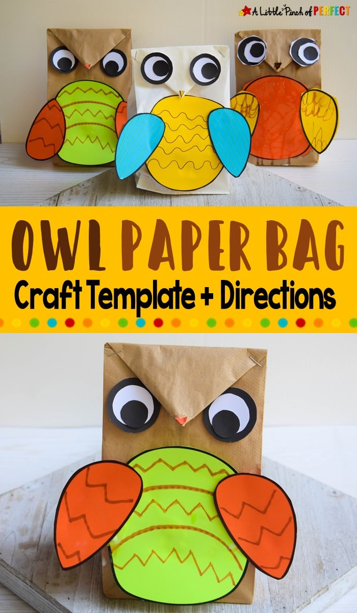 Owl Paper Bag Craft Template