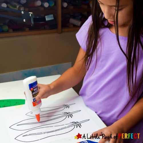 Paper Feather Craft and Free Template - A Little Pinch of Perfect
