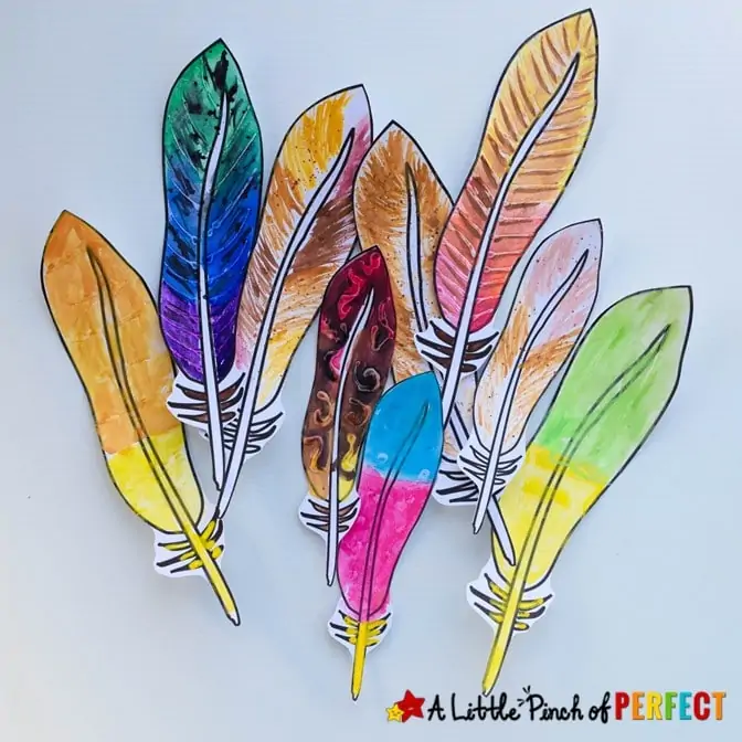 Paper Feather Craft and Free Template