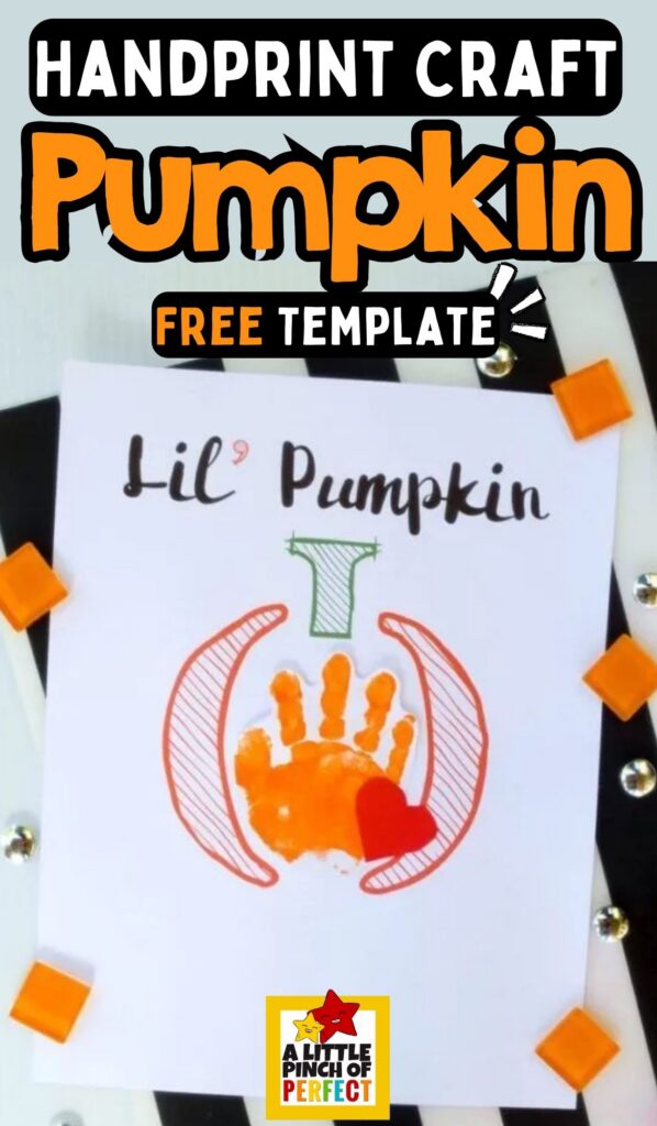 Kids can make a CUTE "Lil" Pumpkin Handprint Craft to decorate for Halloween or make a card to share Halloween fun with others!