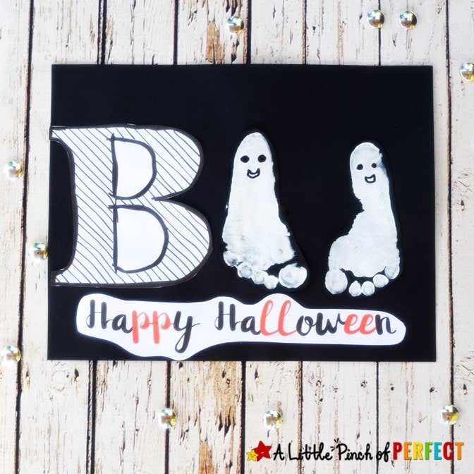 Ghost Footprint Halloween Kids Craft and Free Template