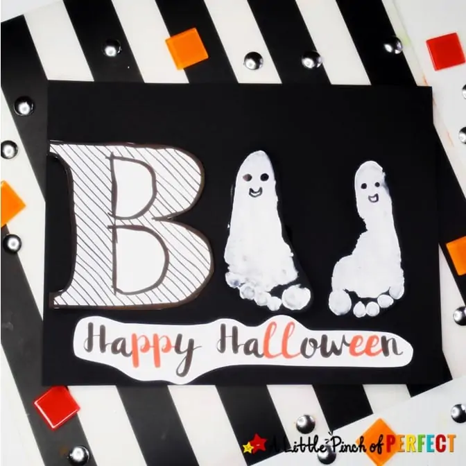 Ghost Footprint Halloween Kids Craft