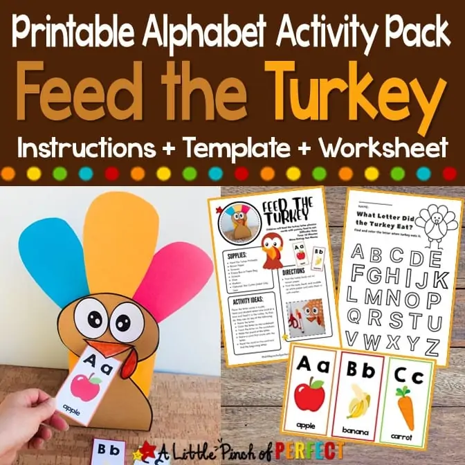 Feed the Turkey Thanksgiving Alphabet Activity