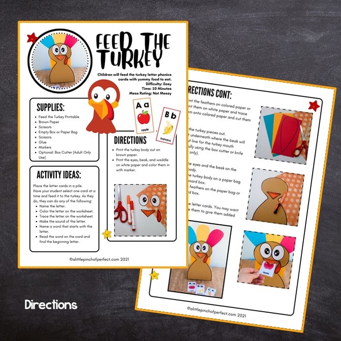 Feed the Turkey Directions