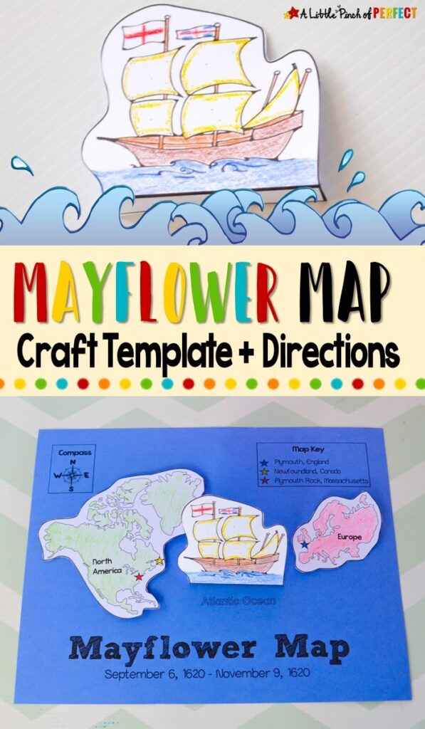 Mayflower Voyage Map Thanksgiving Kids Craft (1)