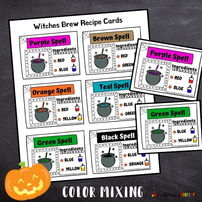 Witches Brew Color Recipe Cards 