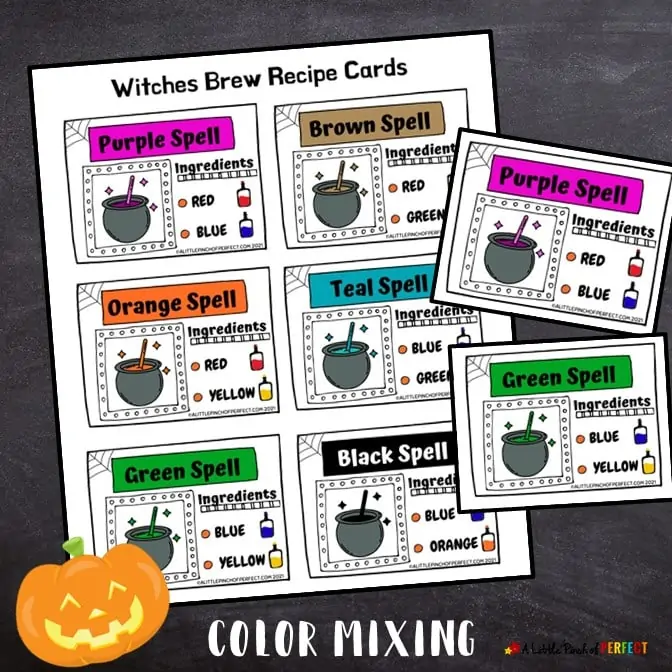 Witches Brew Color Recipe Cards 