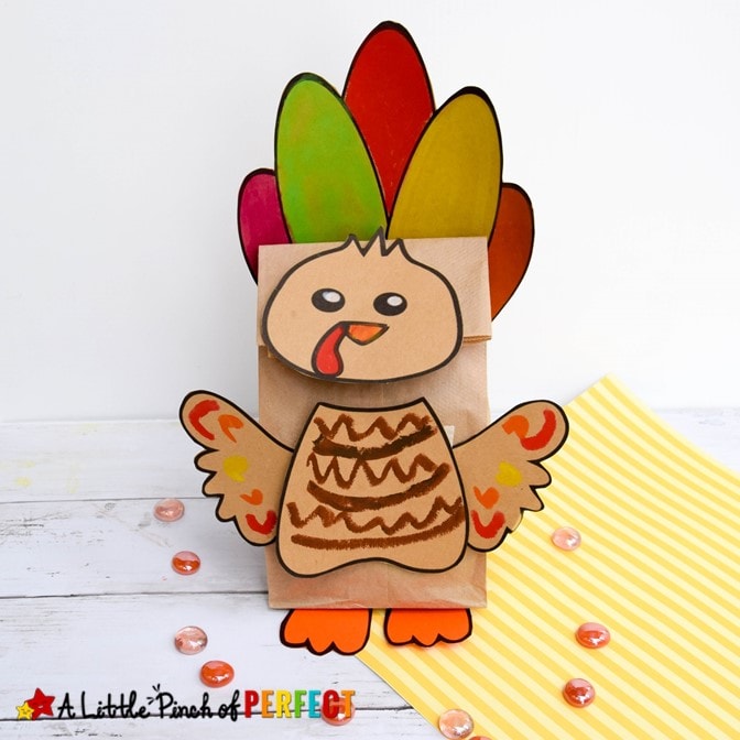 Paper Bag Turkey Craft and Template Kids Activity