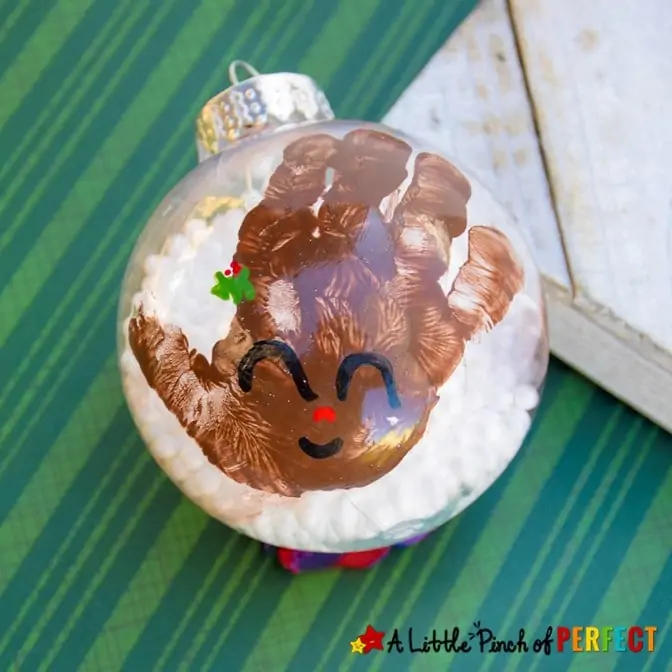 Reindeer Handprint Ornament Christmas Craft