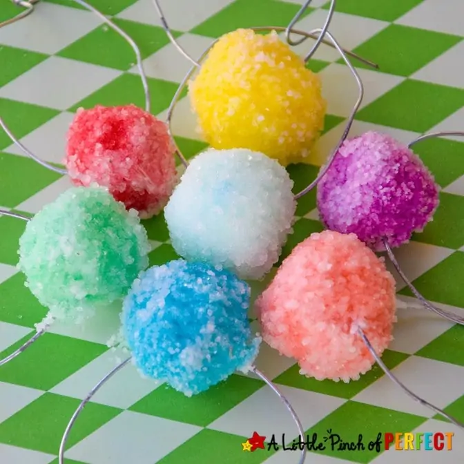 Borax Crystal Ornament Balls Science Experiment for Kids