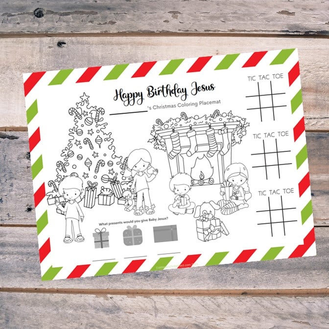Christmas Placemats Free Printable Kids Activity