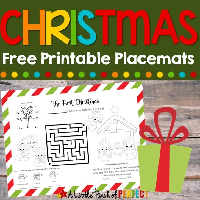 Free Printable Christmas Placemats Kids Activity #kidsactivity #placemat #christmas