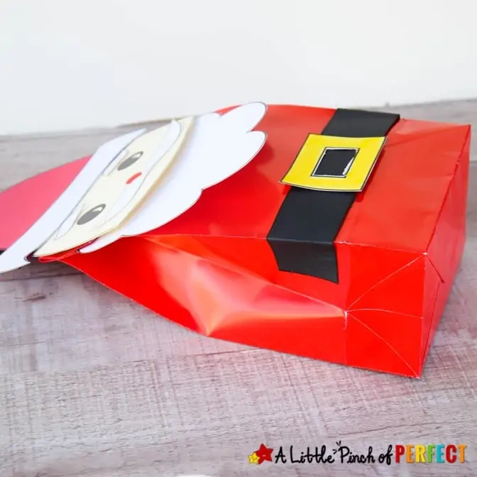 Paper Bag SANTA Kids Christmas Craft Template Belt
