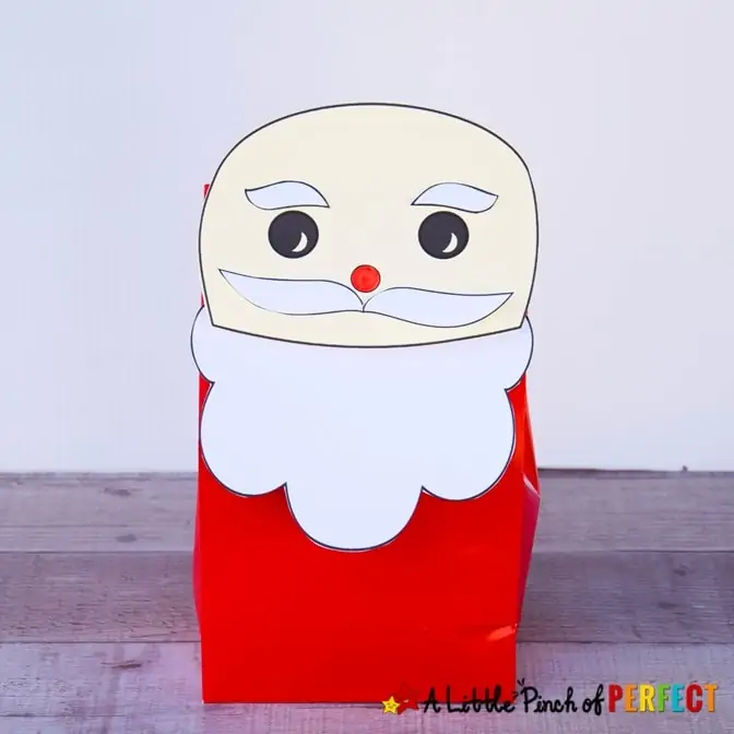 Paper Bag SANTA Kids Christmas Craft Template