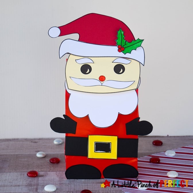 Paper Bag SANTA Kids Christmas Craft Template