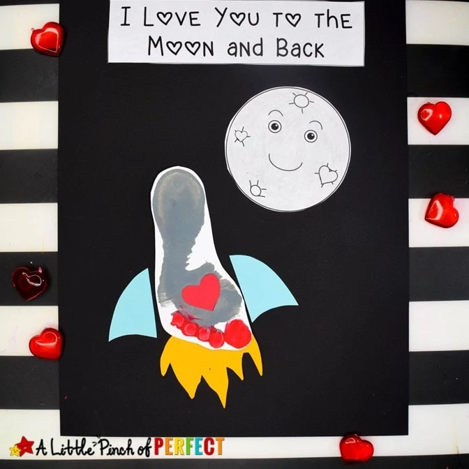 I Love you to the Moon and Back Footprint Craft