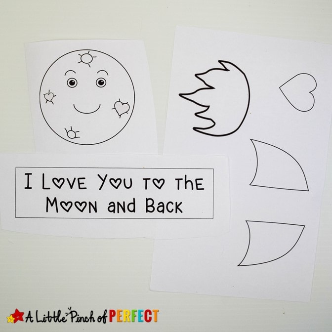 I Love you to the Moon and Back Footprint Craft Free Template