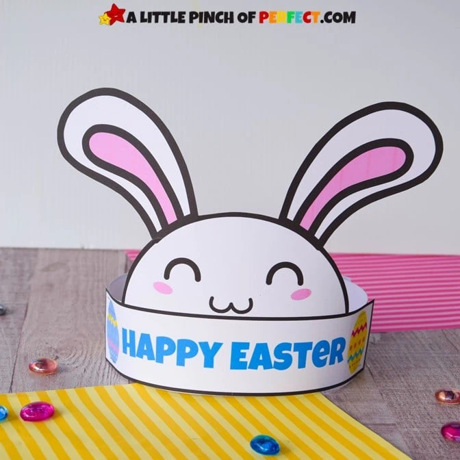 FREE Bunny Ear Template to make a CUTE Easter Crown Craft