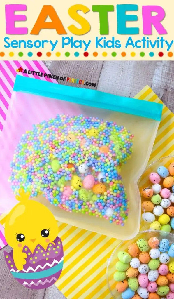 Easter Egg Sensory Bag for Kids to Squish and Play with #Easteractivity #kidsactivity #sensorybag #sensoryplay #sensoryactivity