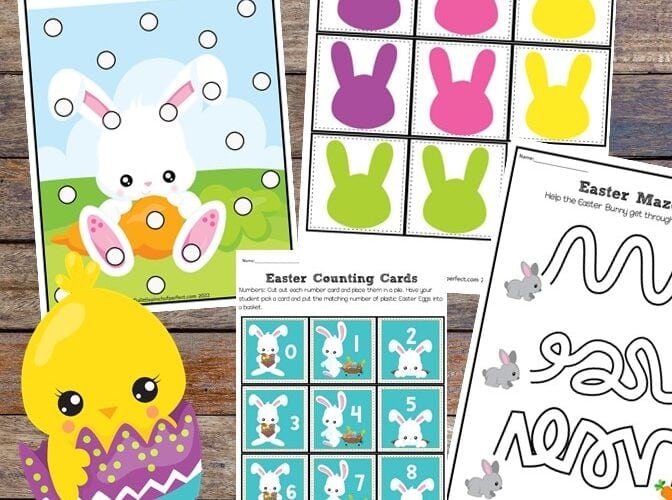 Easter Printable Worksheets for Preschool #kidsactivity #easteractivity #freeprintable