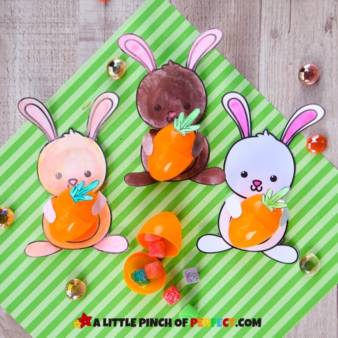 Easter Rabbit Craft Holding Egg an ADORABLE free template