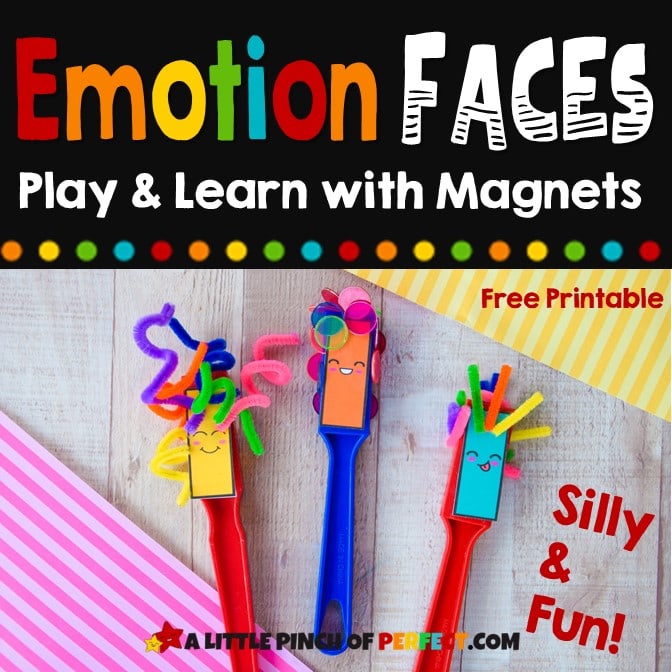 Make an Emotion Faces Activity with the FREE printable so kids can play, learn, and be creative making CRAZY HAIR
