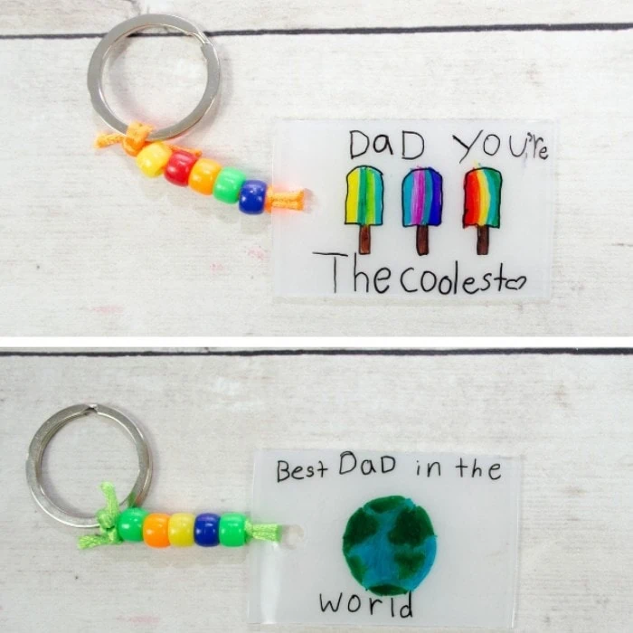 Key Chain Fathers Day Gift for Kids to Make #fathersday #diy #kidscraft