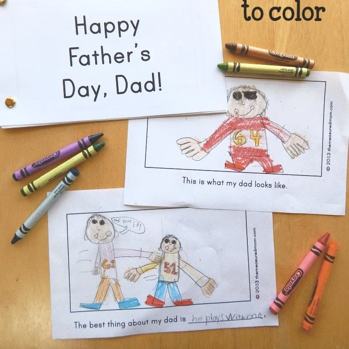 Printable Fathers Day Book Gift for Kids to Make #fathersday #diy #kidscraft