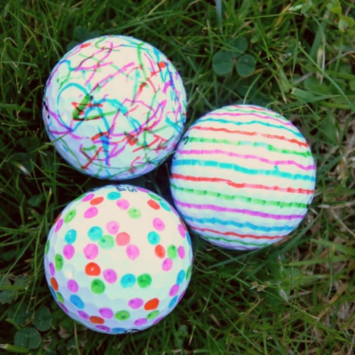 Decorated Golf Balls Fathers Day  Gift for Kids to Make #fathersday #diy #kidscraft