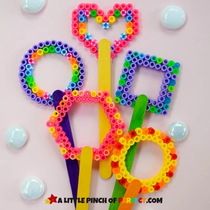 DIY Bubble Wands that are lots of shapes and colors