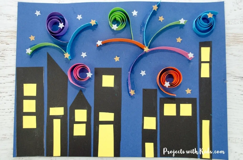 3D Firework Craft with City for Kids to Make