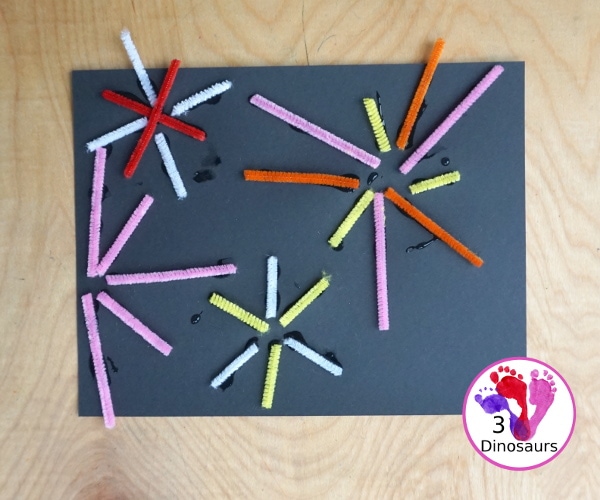 Pipe Cleaner Firework Craft for Kids