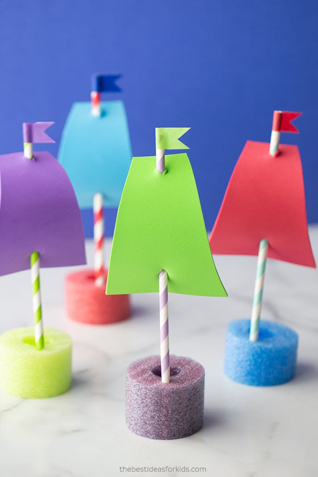 How to Make Pool Noodle Boats a fun kids craft for Summer