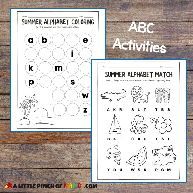 Free Summer Printable Worksheets Alphabet Activities