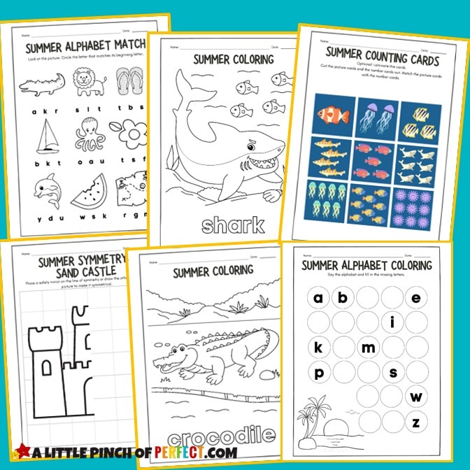 FREE Summer Printable Worksheets and Coloring Pages