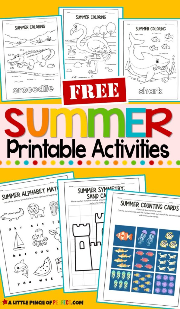 Free Printable Summer Worksheets for Kids #kidsactivity #preschool #worksheets #homeschool
