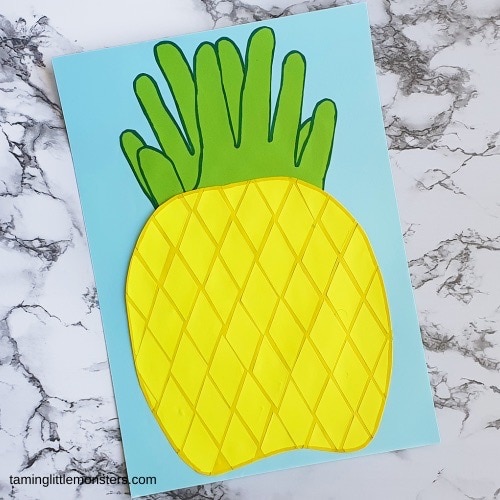 Pineapple Handprint Craft for Kids to Make this Summer