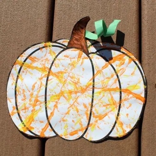 Marble Painted Pumpkin Craft for Preschoolers