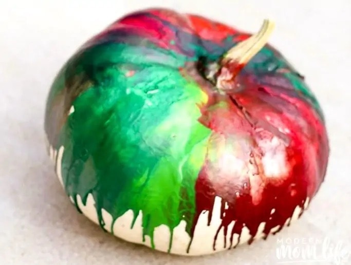 Melted Crayon Decorated Pumpkin 