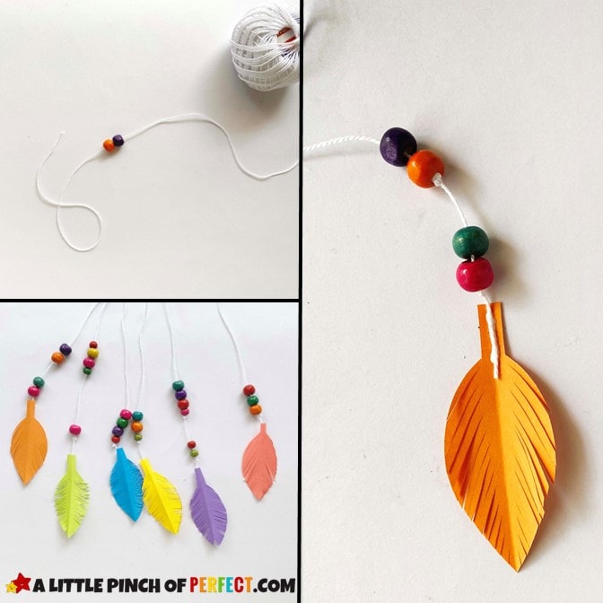 Paper Feathers: Dream Catcher Craft for Kids with a FREE Template and Directions #kidscrafts #kidsactivities