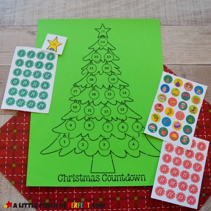 Christmas Tree Free Printable Advent Calendar Kids Activity 