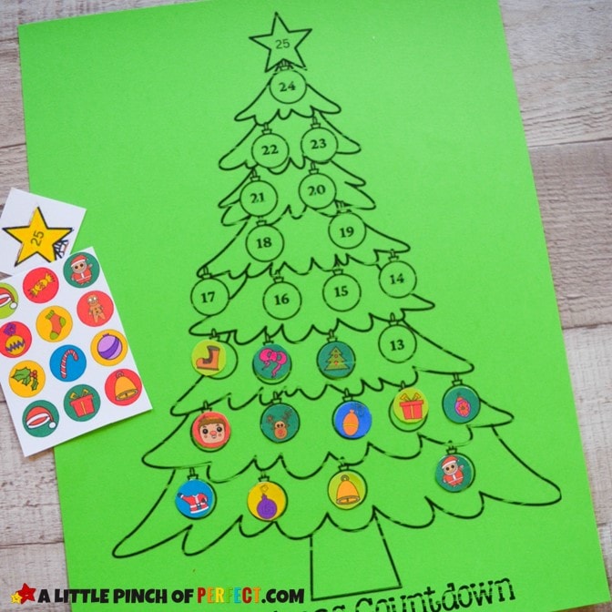 Christmas Tree Free Printable Advent Calendar Kids Activity